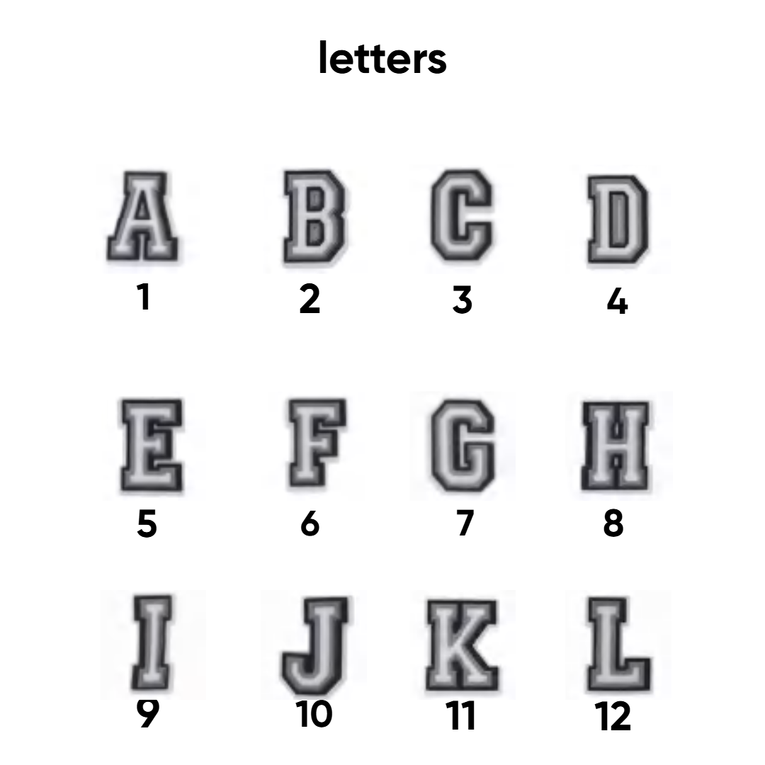 Letters  pins